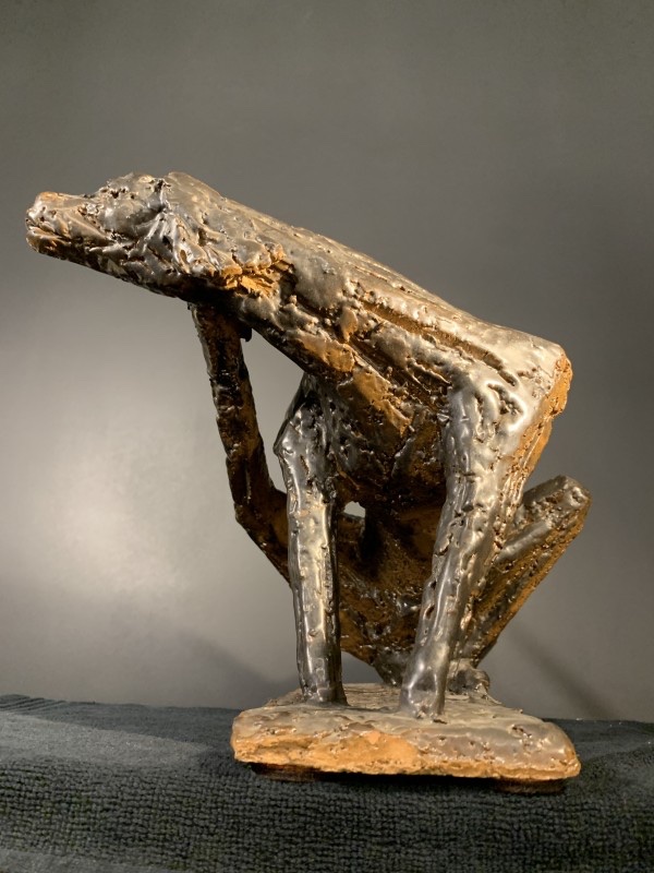Mario Peruggini, Animal Sculpture Dog, Glazed Stoneware, Unique Piece, 1960s-photo-4