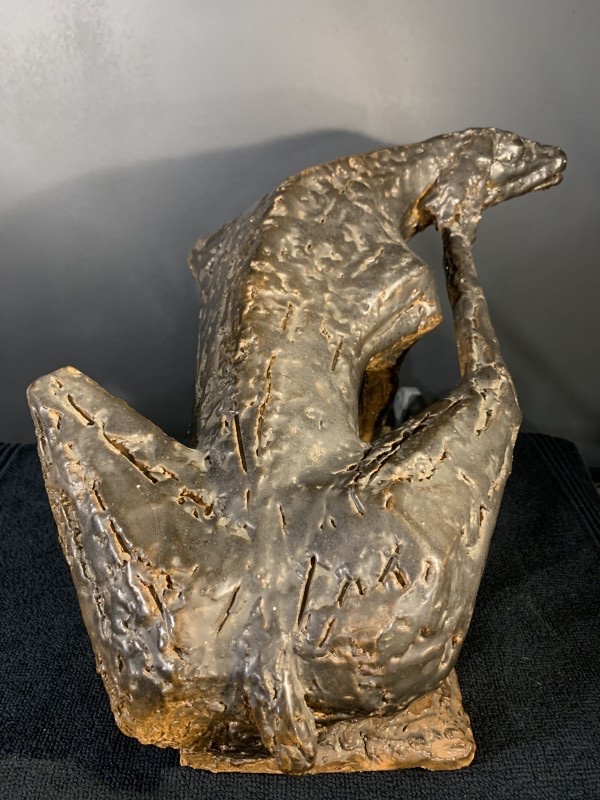 Mario Peruggini, Animal Sculpture Dog, Glazed Stoneware, Unique Piece, 1960s-photo-5