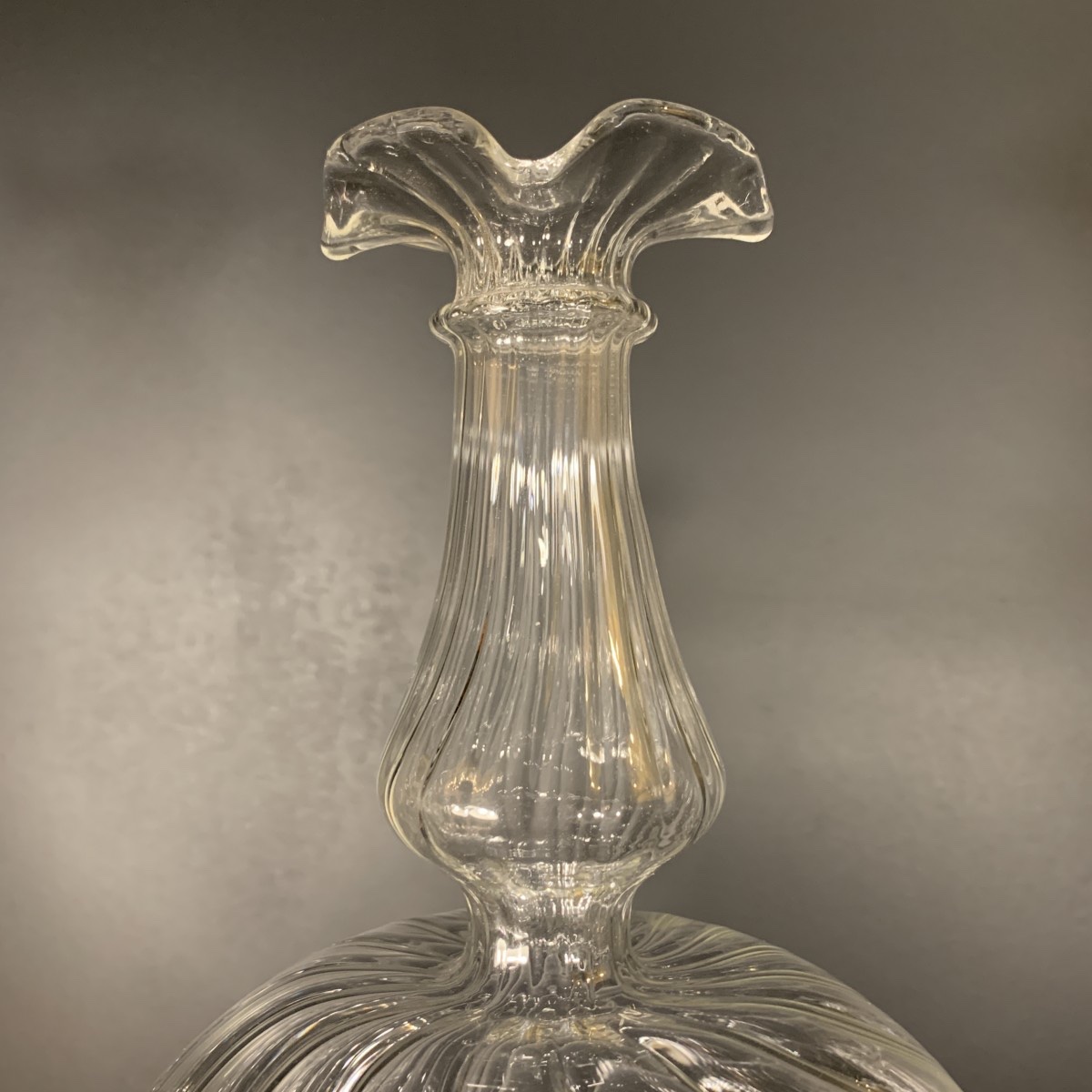 MURANO, ensemble carafe 6 verres et mélangeur, verre soufflé incolore, 1980s-photo-4