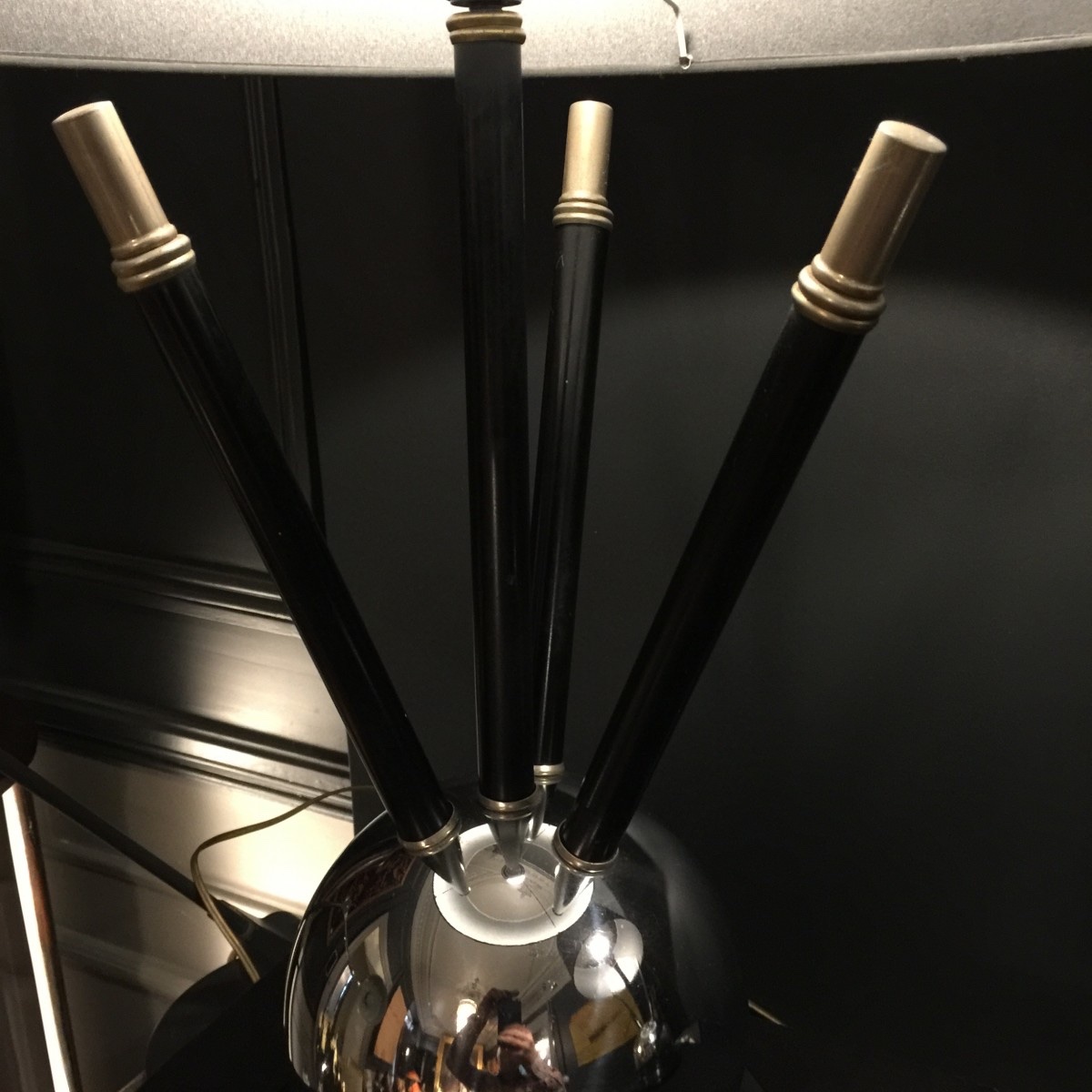 Pair Of Art Deco "sputnik Ball" Lamps In The Jacques Adnet Style, Circa 1930/40-photo-4