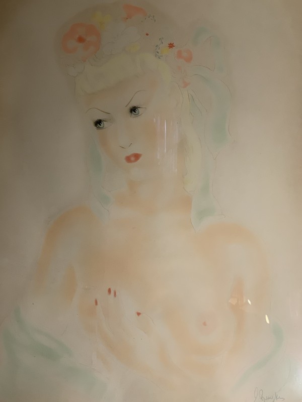 Roger De Ruycke For Hebbelinck, Portrait Of A Nude Woman, Aquatint Engraving Surrealist Fantasy-photo-2