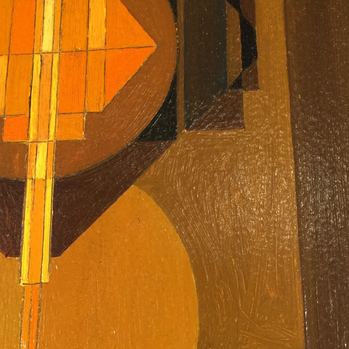 Jean Boquet "Abstraction géométrique", tableau huile sur panneau, ca 1945/50-photo-2