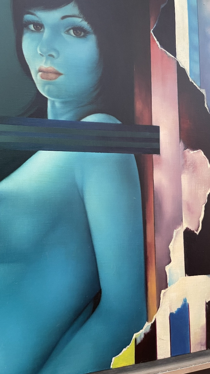 Erwin Mackowiak "deborah 75" Hyperrealistic Pop Art Painting, Oil On Canvas, 1975-photo-3