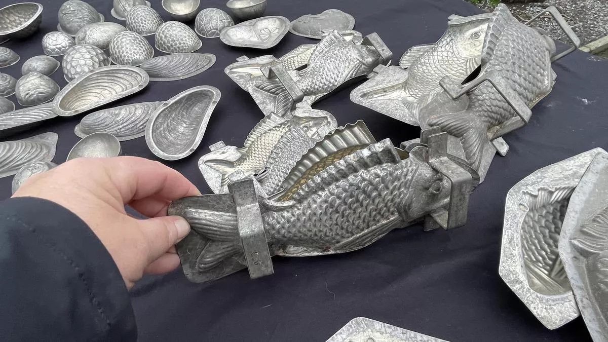 Important ensemble de moules à chocolat anciens en métal, début XXe siècle-photo-4