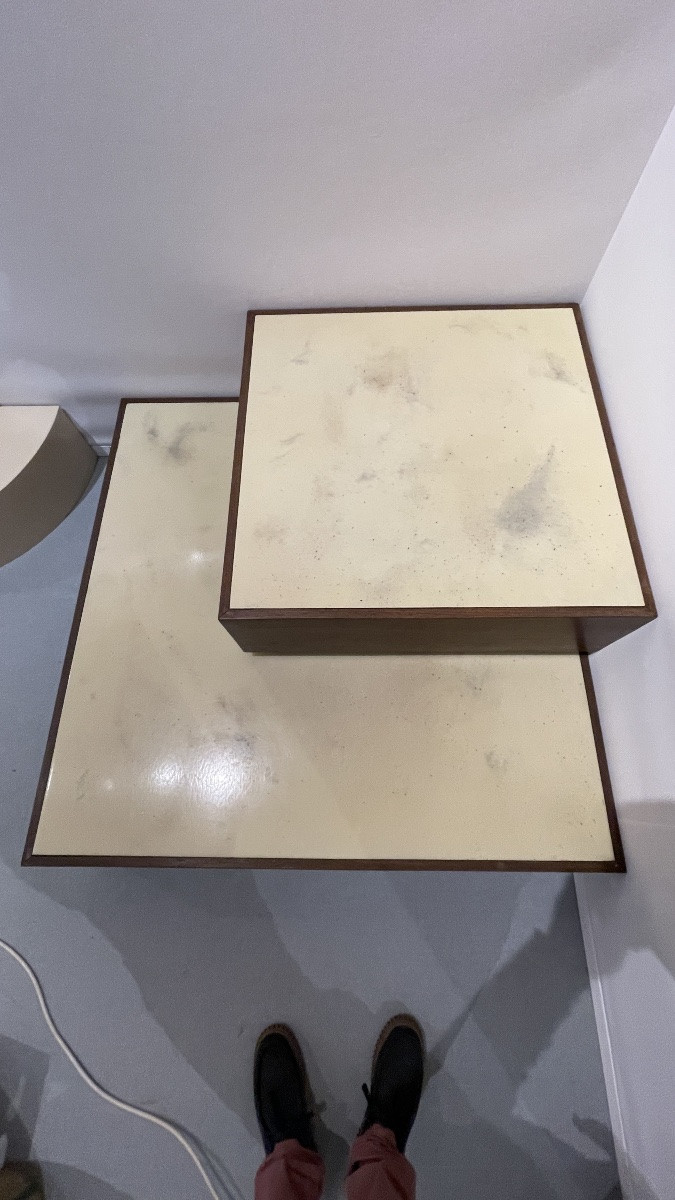 Jef Verbrak, Set Of 2 Coffee Tables (paintings) In Wenge Wood, Modernist Design, Ca 1970-photo-1