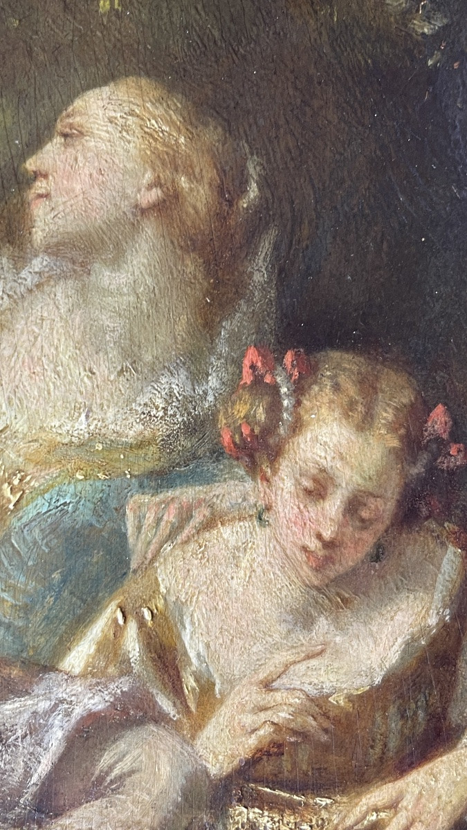 Narcisse Virgile Diaz De La Pena "gallant Scene In The Park" Oil Painting On Panel, Ca. 1850-photo-4