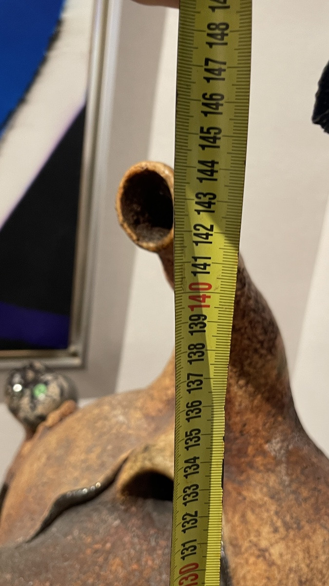 Yves Rhayé, Monumental Sculpture In Glazed Ceramic, Fantastic Surrealism, Ca 1970-photo-3