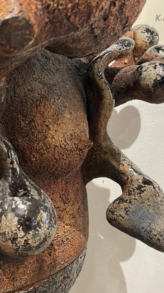 Yves Rhayé, Monumental Sculpture In Glazed Ceramic, Fantastic Surrealism, Ca 1970-photo-1