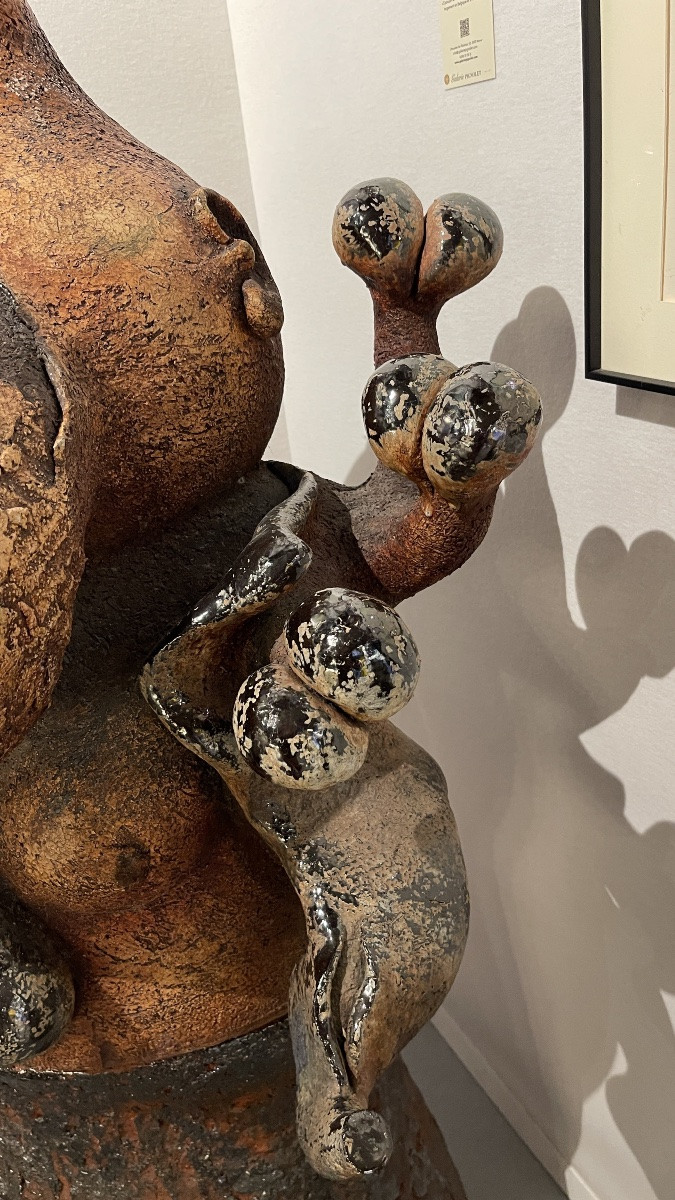 Yves Rhayé, Monumental Sculpture In Glazed Ceramic, Fantastic Surrealism, Ca 1970-photo-3