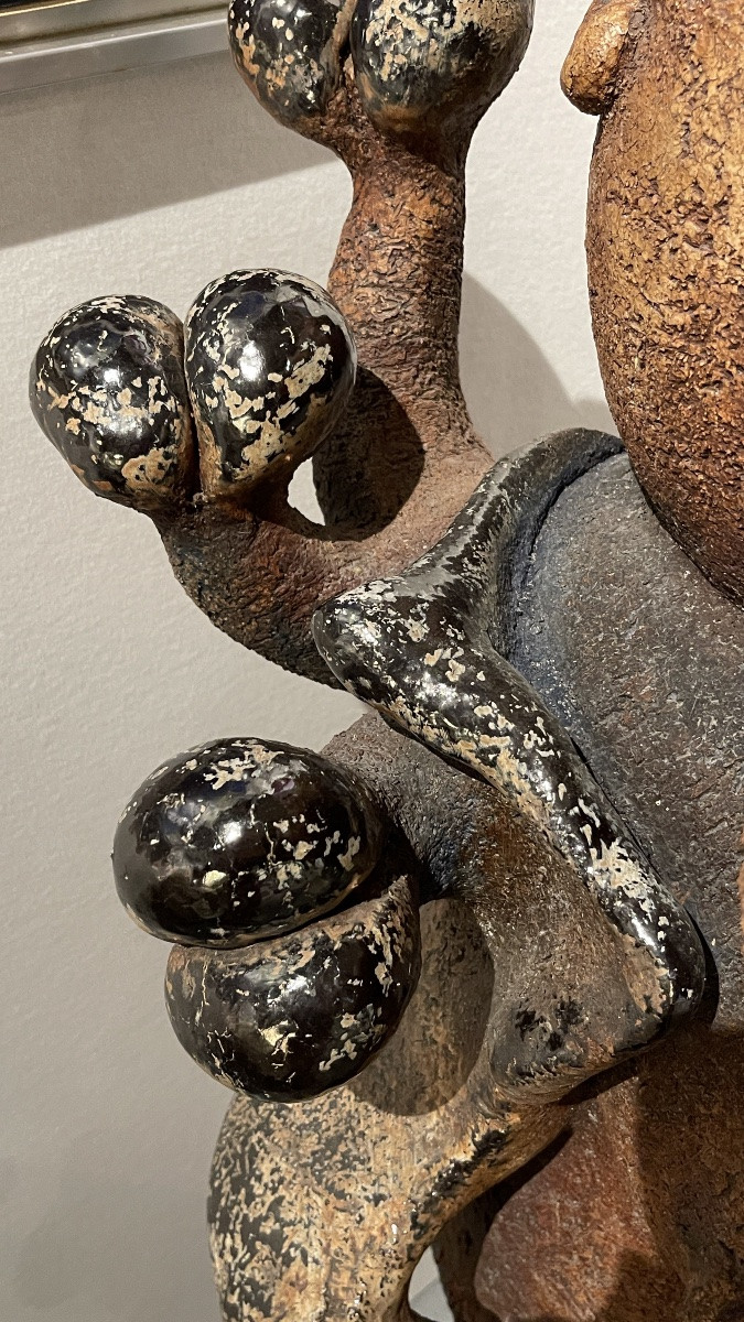 Yves Rhayé, Monumental Sculpture In Glazed Ceramic, Fantastic Surrealism, Ca 1970-photo-5