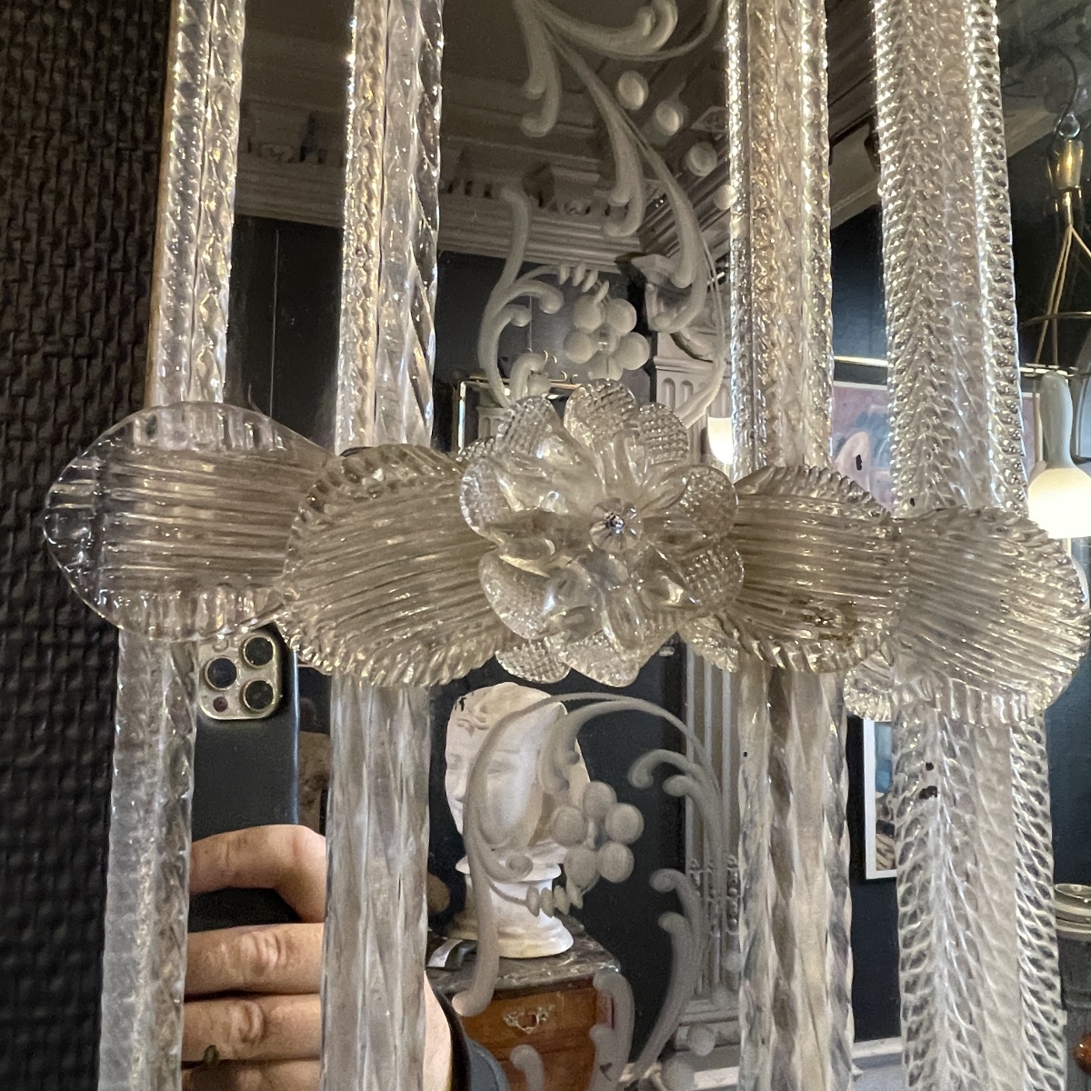 Barovier & Toso Murano, miroir à pare-closes gravées, début du XXᵉ siècle-photo-6