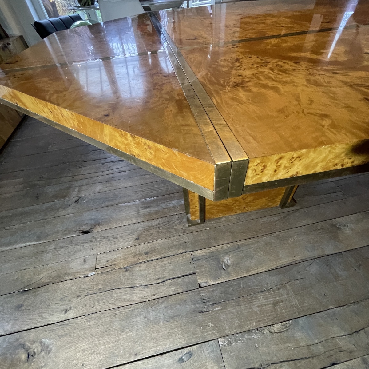 Jean-claude Mahey, Hollywood Regency Dining Table With Built-in Extensions, Ca. 1970-photo-3