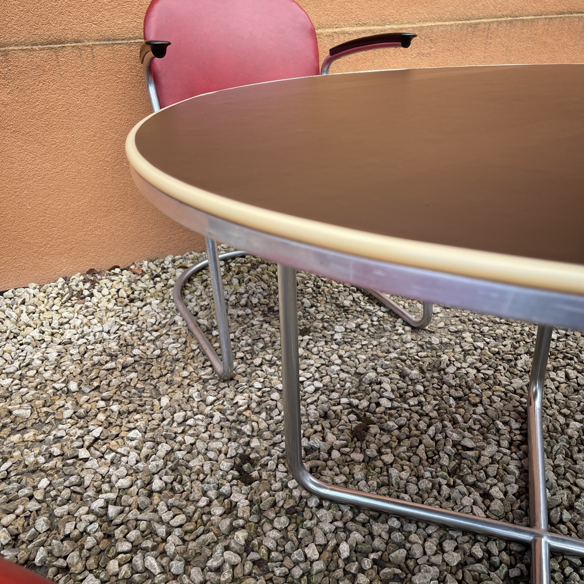 WILLEM HENDRIK GISPEN, set table 3 fauteuils 413 cantilever Art Déco Bauhaus, structure tube d'-photo-6