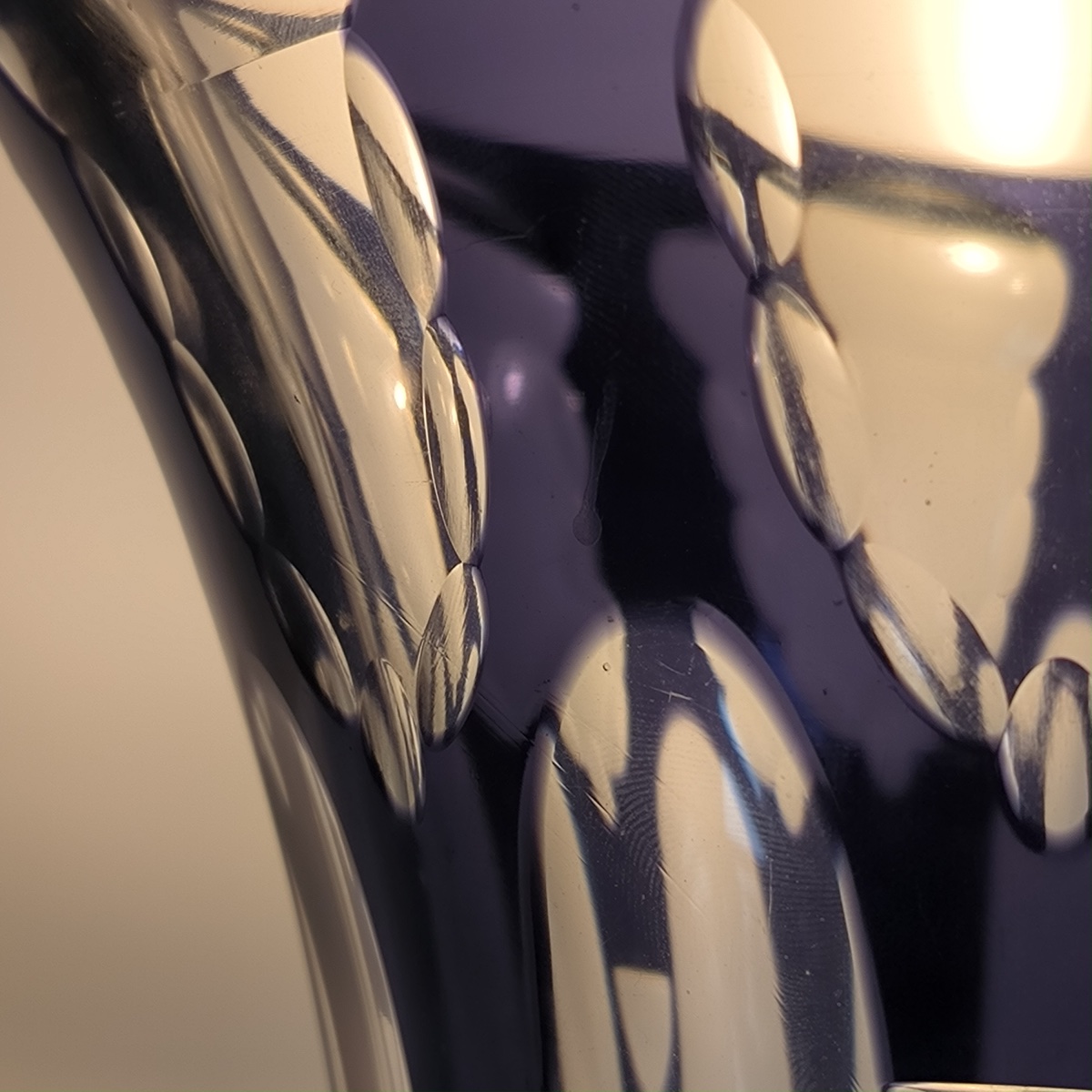 Johann Oertel, Carl Meltzer & Co. Langenau Haida, vase Art Déco taillé doublé violet, Bohême ca-photo-3