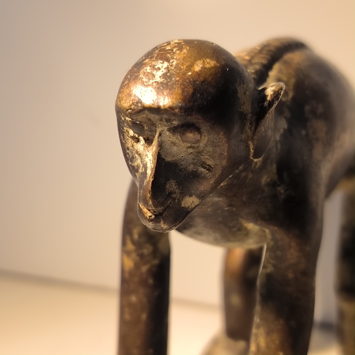 Bronze Sculpture Of A Monkey With An Antique Brown Patina, 20th Century-photo-3