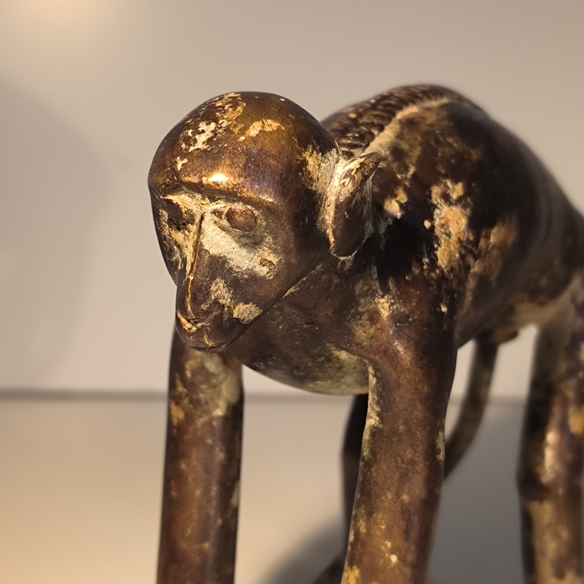 Bronze Sculpture Of A Monkey With An Antique Brown Patina, 20th Century-photo-5