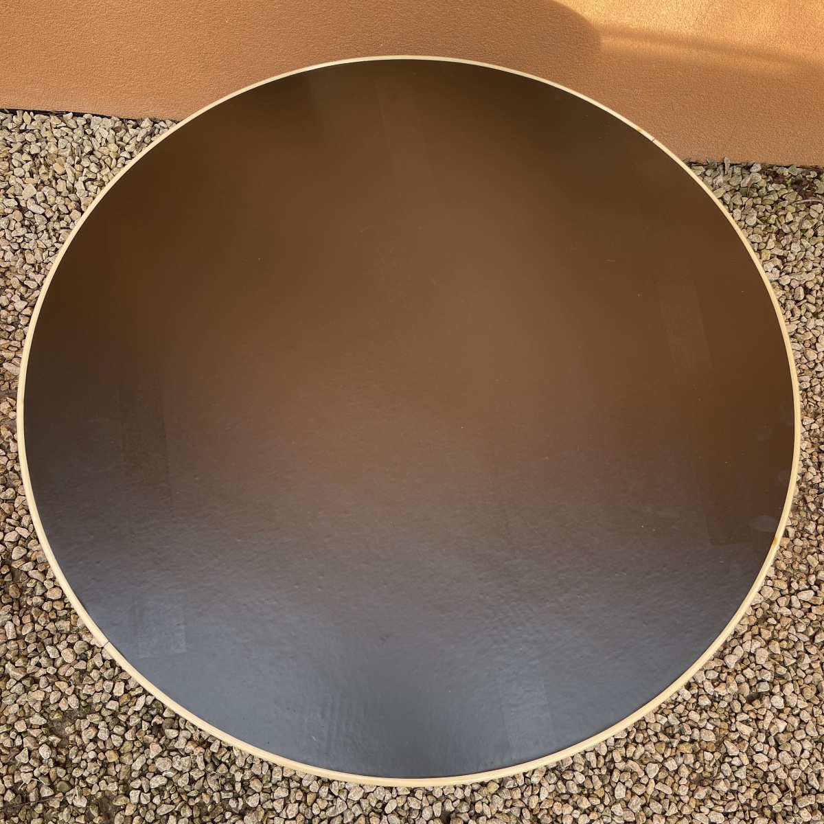 Willem Hendrik Gispen, Modernist Art Deco Round Coffee Table, Steel Tube Frame, Bau Style-photo-4