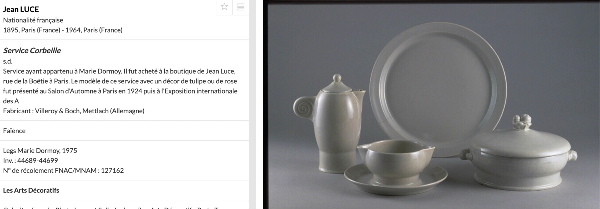 JEAN LUCE pour VILLEROY & BOCH Mettlach, rare service à thé Art Déco bleu céladon, céramique cr-photo-5