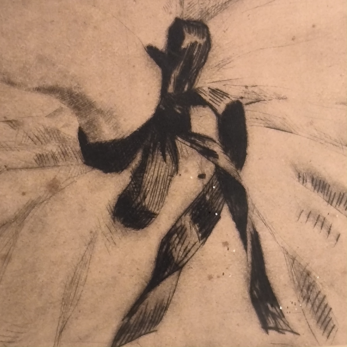 'pierrot And Colombine - Commedia Dell'arte,' Large Signed Etching, Ca. 1920-photo-5