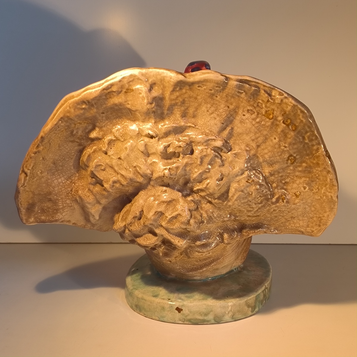 DOMIEN INGELS pour CERAMAES 'Dindon' rare sculpture animalière polychrome ca 1930-photo-4