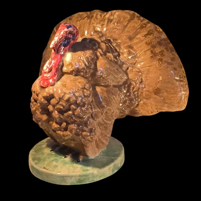 DOMIEN INGELS pour CERAMAES 'Dindon' rare sculpture animalière polychrome ca 1930
