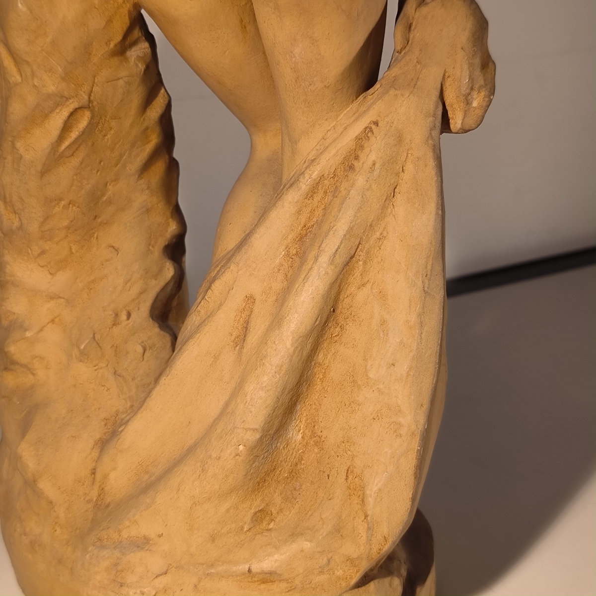 Charles Van Oemberg, “venus,” Sculpture Of A Draped Nude Woman, Terracotta, Ca. 1870-photo-1