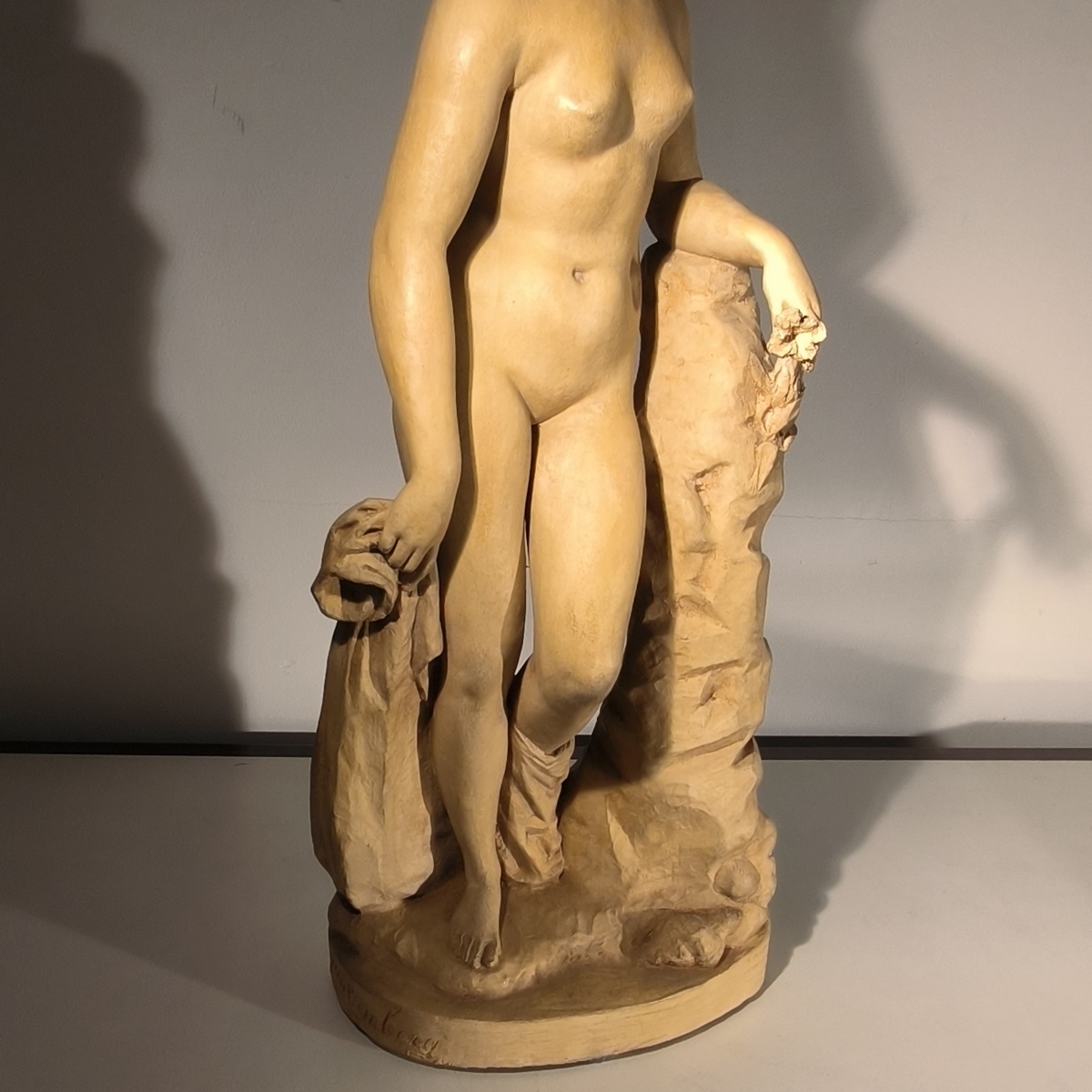 Charles Van Oemberg, “venus,” Sculpture Of A Draped Nude Woman, Terracotta, Ca. 1870-photo-2