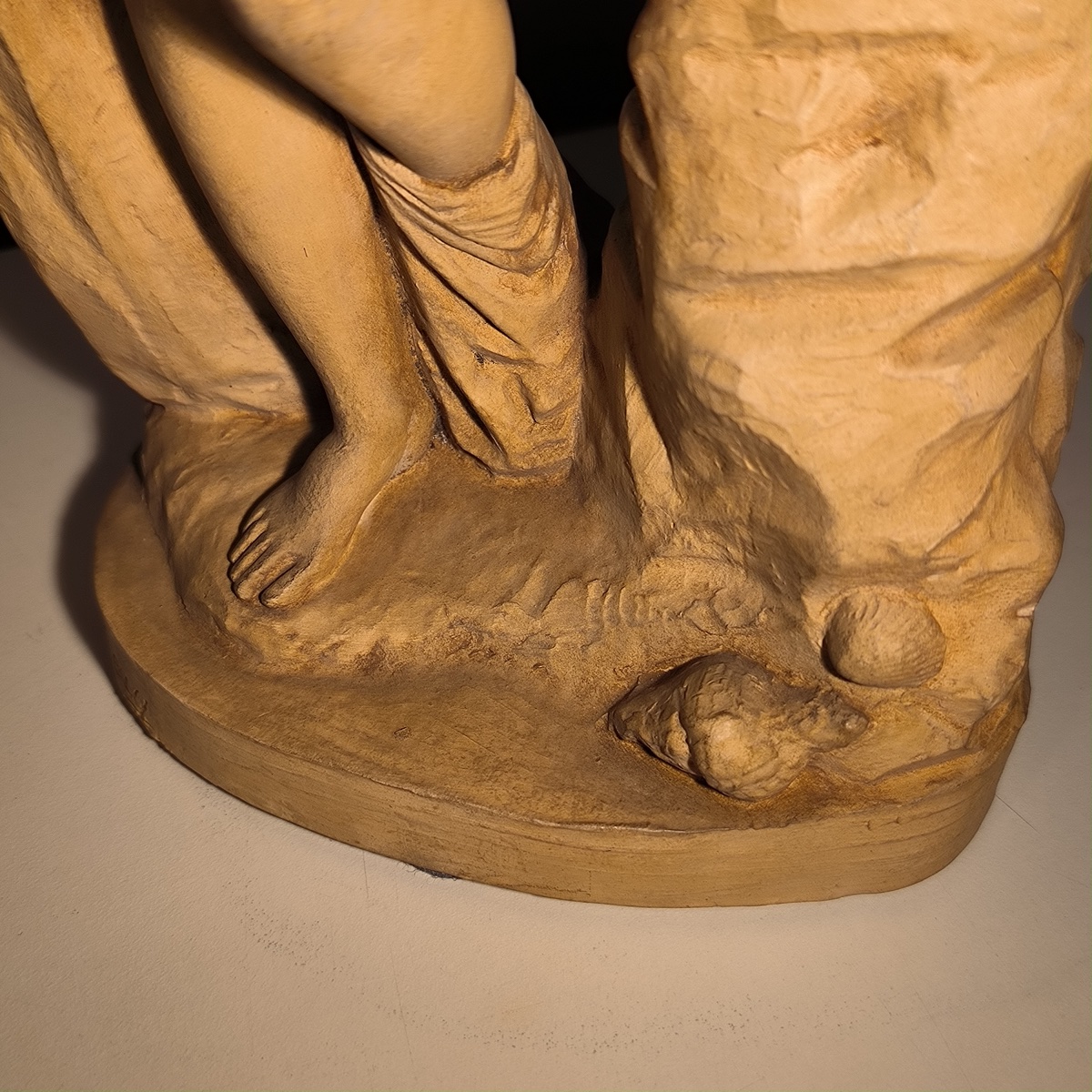 Charles Van Oemberg, “venus,” Sculpture Of A Draped Nude Woman, Terracotta, Ca. 1870-photo-5