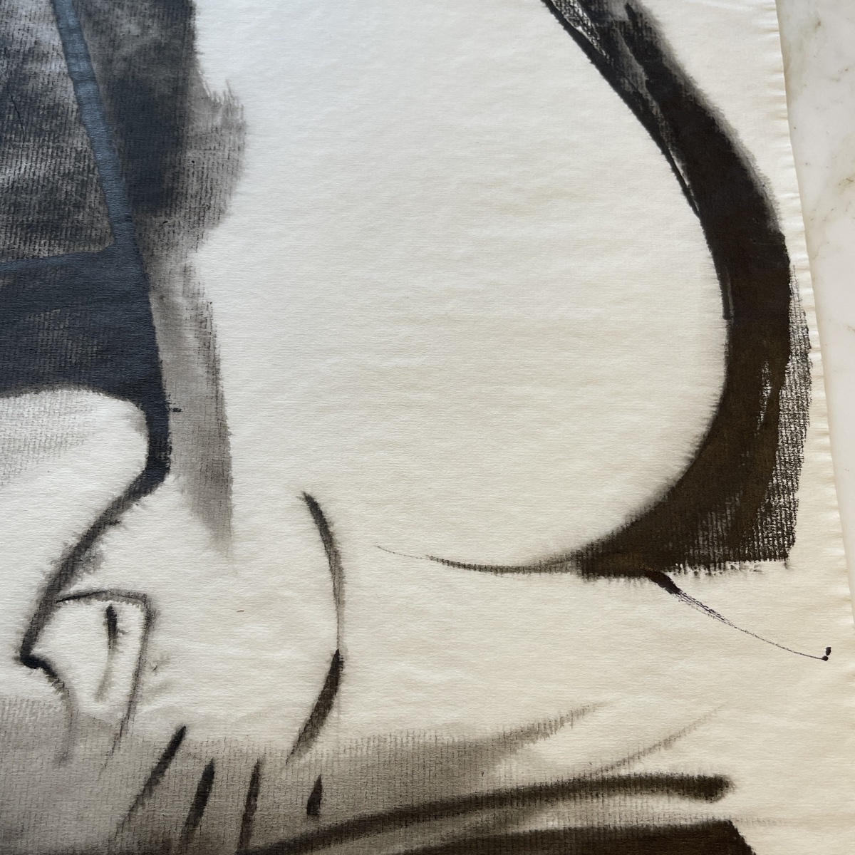 GEORGES (Geo) DE VLAMYNCK 'Nu de Femme Abstrait E' tableau / peinture / technique mixte, fusain-photo-3