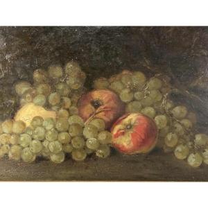 Tableau ' Nature morte aux fruits ' Huile sur panneau signée, 1900s