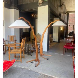 Paire De Lampadaires Design Italien 60's