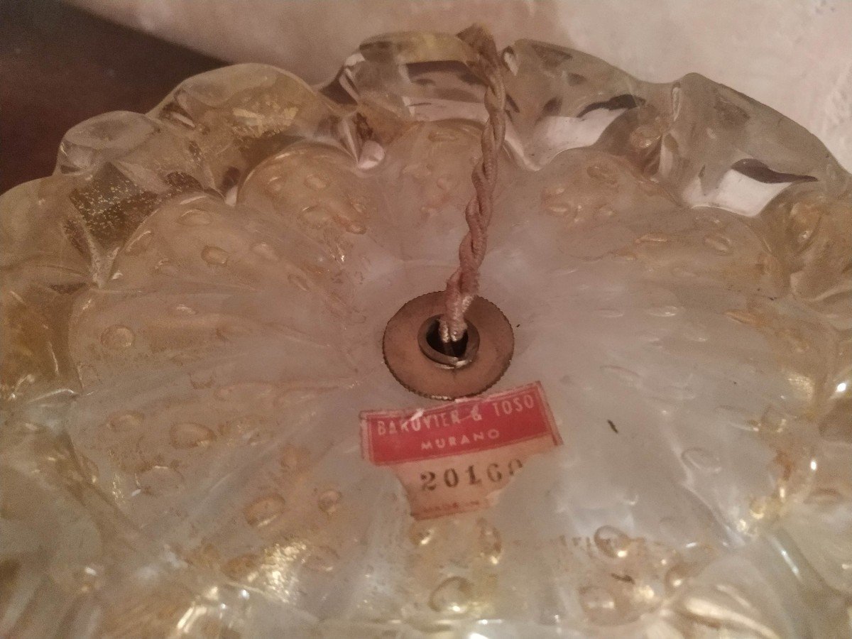 Barovier And Toso Murano Glass Shell Lamp-photo-3