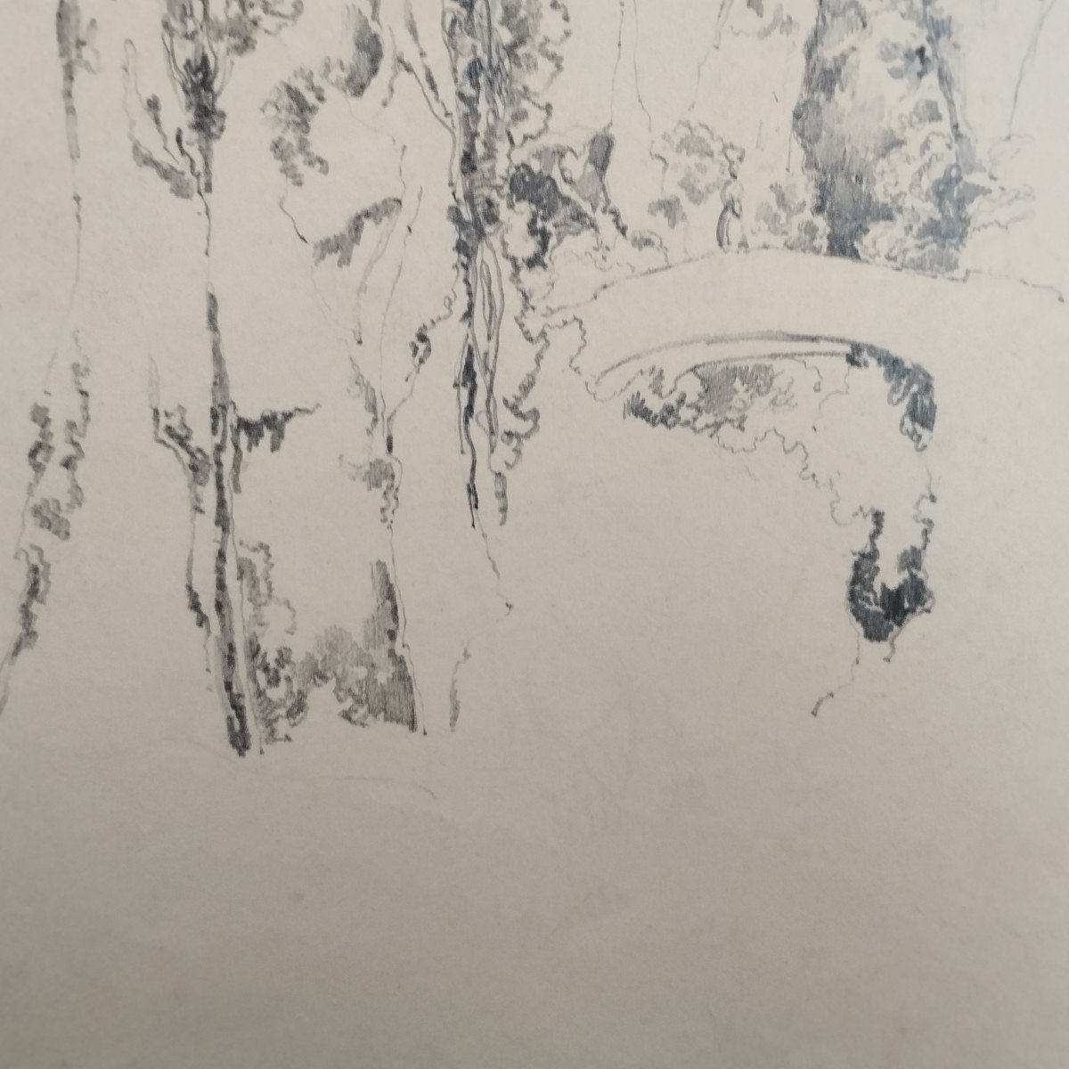 Beniamino Di Francesco " ravin à sorrente" dessin crayon Juillet 1834.-photo-2
