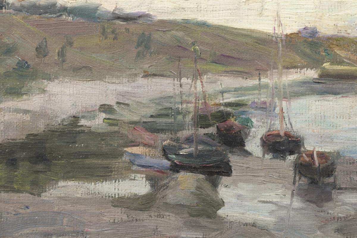 A. Pinta, Breton Marine, Oil On Canvas-photo-1