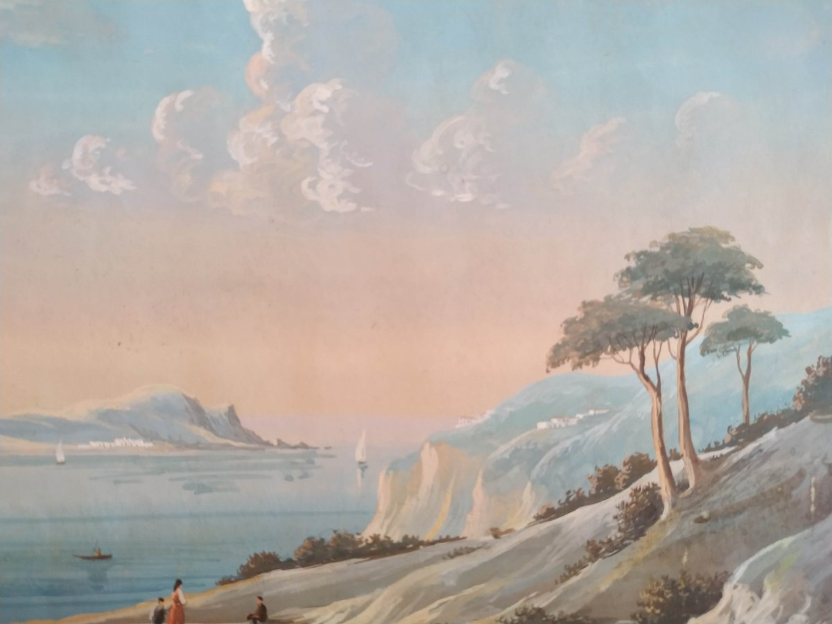 Anonymous Neapolitan Gouache On Paper Circa 1820-photo-2