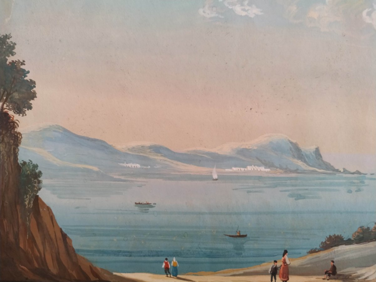 Anonymous Neapolitan Gouache On Paper Circa 1820-photo-3