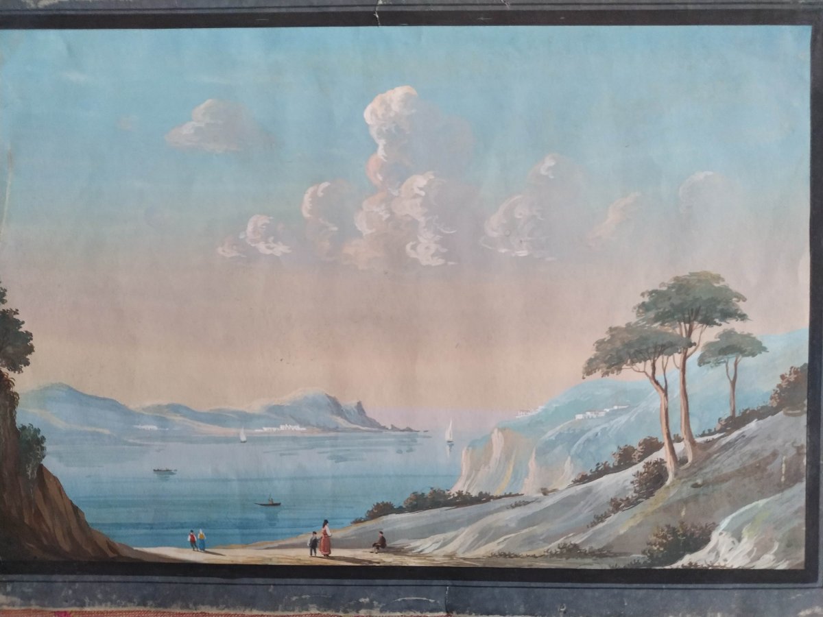 Anonymous Neapolitan Gouache On Paper Circa 1820