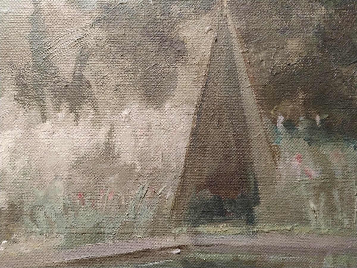 Paysage Huile Sur Toile Par Marie Louguinine Volkonski-photo-2