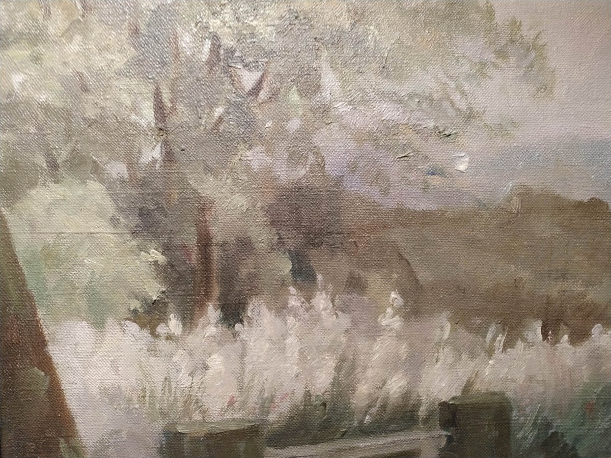 Paysage Huile Sur Toile Par Marie Louguinine Volkonski-photo-4