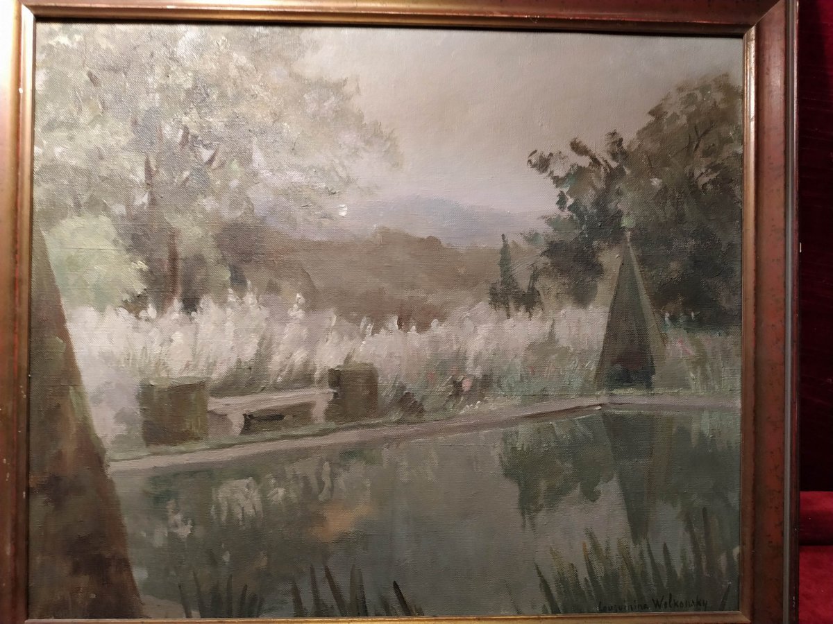 Paysage Huile Sur Toile Par Marie Louguinine Volkonski