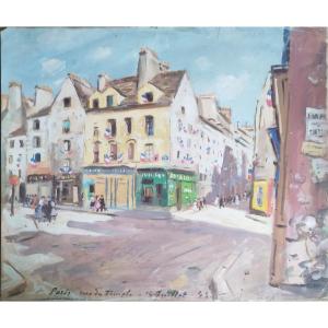 "Paris rue du Temple 14 juillet 45" aq.  Louis de Klamery