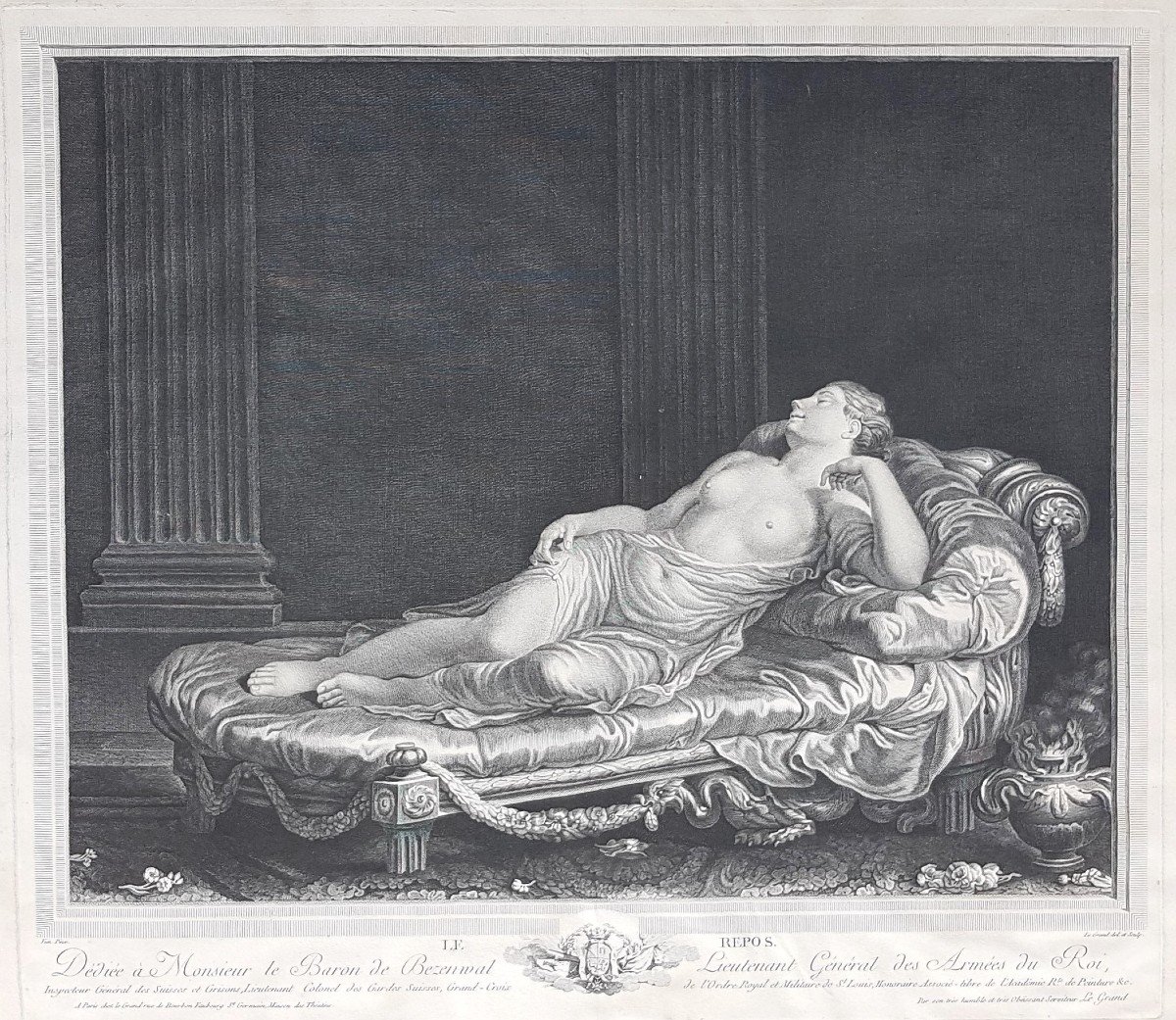 Rest After Joseph-marie Vien By Augustin-claude-simon Legrand 1785