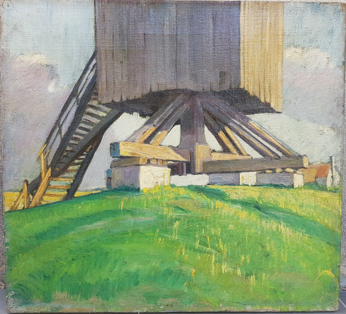 Ecole belge début XXe Le moulin