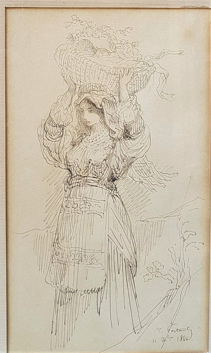Jean-françois Portaels (1818-1895) - Italian Woman Carrying A Basket