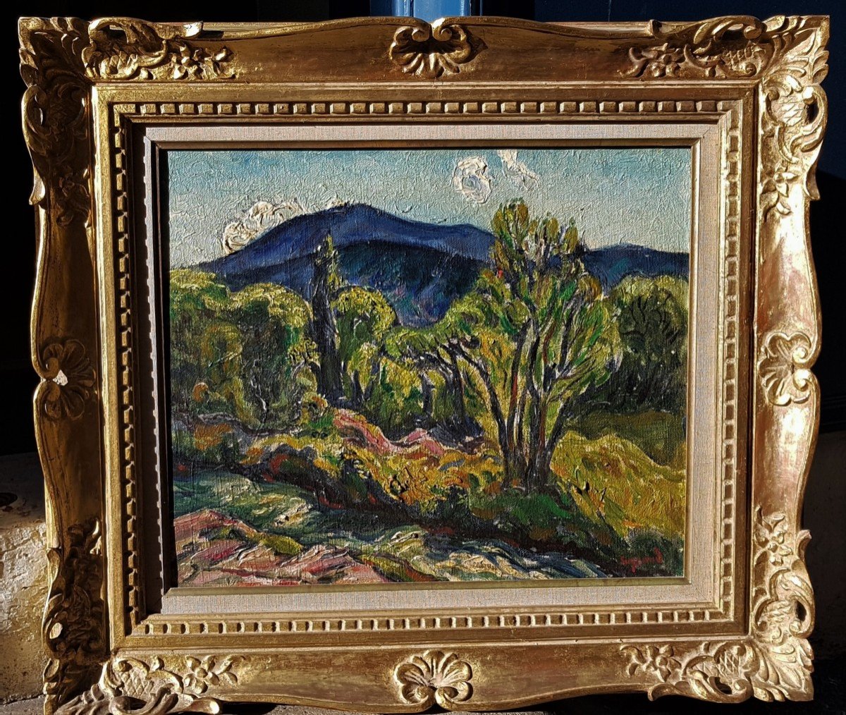 René Seyssaud (1867-1952) Edge Of The River And The Blue Mountain-photo-1