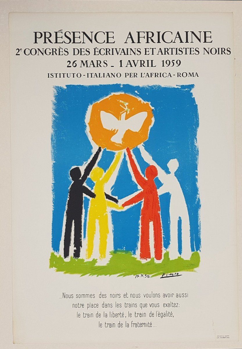 Pablo Picasso  Affiche Pr&eacute;sence Africaine 2e congr&egrave;s des &eacute;crivains et artistes noirs 1959-photo-2