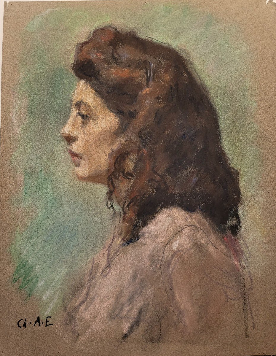 Charles-Auguste EDELMANN (1879-1950) Jeune femme de profil