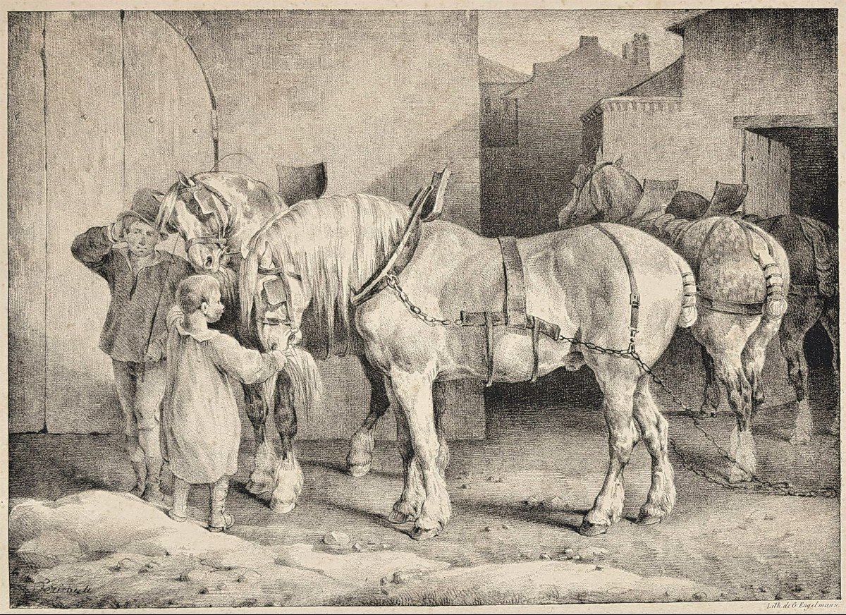 Théodore Gericault (1791- 1824) Chevaux de ferme-photo-2