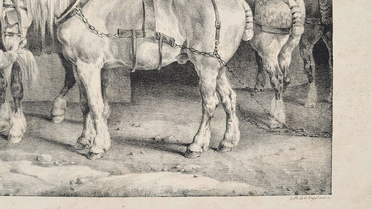 Théodore Gericault (1791- 1824) Chevaux de ferme-photo-4