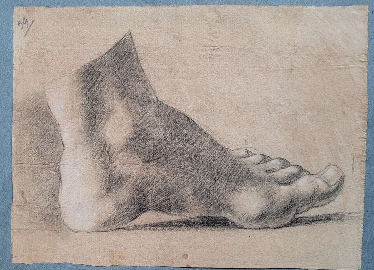 Dessin 18e,  étude de pied 